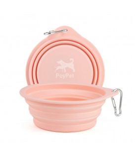 PoyPet Large Silicone Collapsible Dog Bowl 500 mL(Pink)